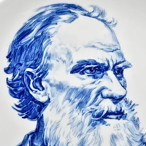 Коллекционная Фарфоровая Тарелка - Блюдо «Лев Толстой», MEISSEN Германия, 1972 год. 