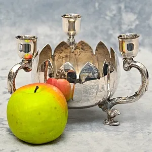 Старинный Подсвечник на Три Свечи, Silverplated Англия, начало ХХ века.