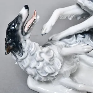 Коллекционная Фарфоровая статуэтка «Охотничьи собаки. Две Борзые», ROSENTHAL Германия.