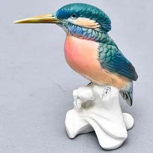 Птица - Статуэтка «Зимородок», Фарфор Карл Энс / Karl Ens, Германия, 50-е годы ХХ века.