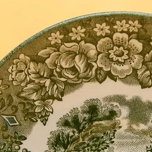 Чайная пара+Тарелка (Тройка) «Memory Lane (Green)» Фарфор BRITISH ANCHOR, Англия - 60 гг.