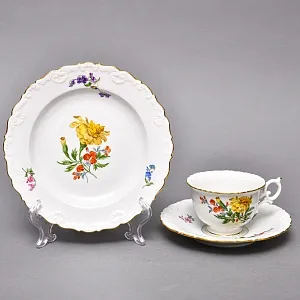 Фарфоровый Чайный Сервиз на 6-ть персон «Мейсенский букет», MEISSEN Германия, 1924 - 1934 годы.