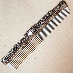 Антикварный Дамский набор для туалетного столика - 4 предмета, Серебро, Англия - начало ХХ века. 