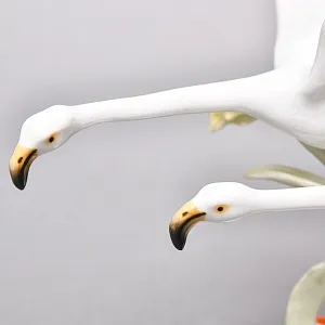 Редкая! Коллекционная статуэтка «Птицы. Два Фламинго в полете», Фарфор ROSENTHAL Германия, 1974 - 1982 годы. 