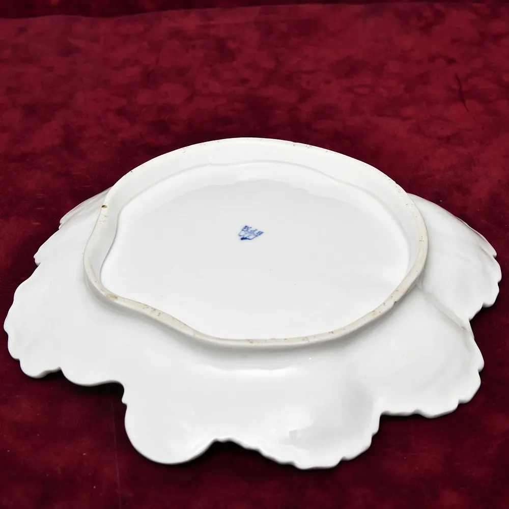 Антикварная Фарфоровая Тарелка - Блюдо «Летний букет с Пионом», Германия, конец ХIX - начало ХХ веков.