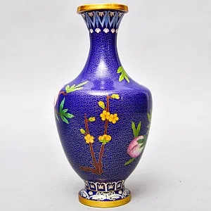 Парные Вазы «Фруктовый Сад» в технике «Клуазоне», металл Китай 50 -е годы ХХ века.