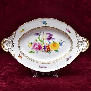 Большое Антикварное Блюдо, Фарфор KPM Германия, вторая половина ХIХ века.