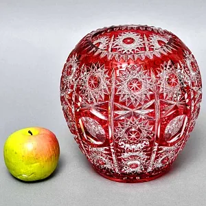 Хрустальная Шарообразная Ваза для цветов JOSKA BODENMAIS Германия конец 60-х гг.