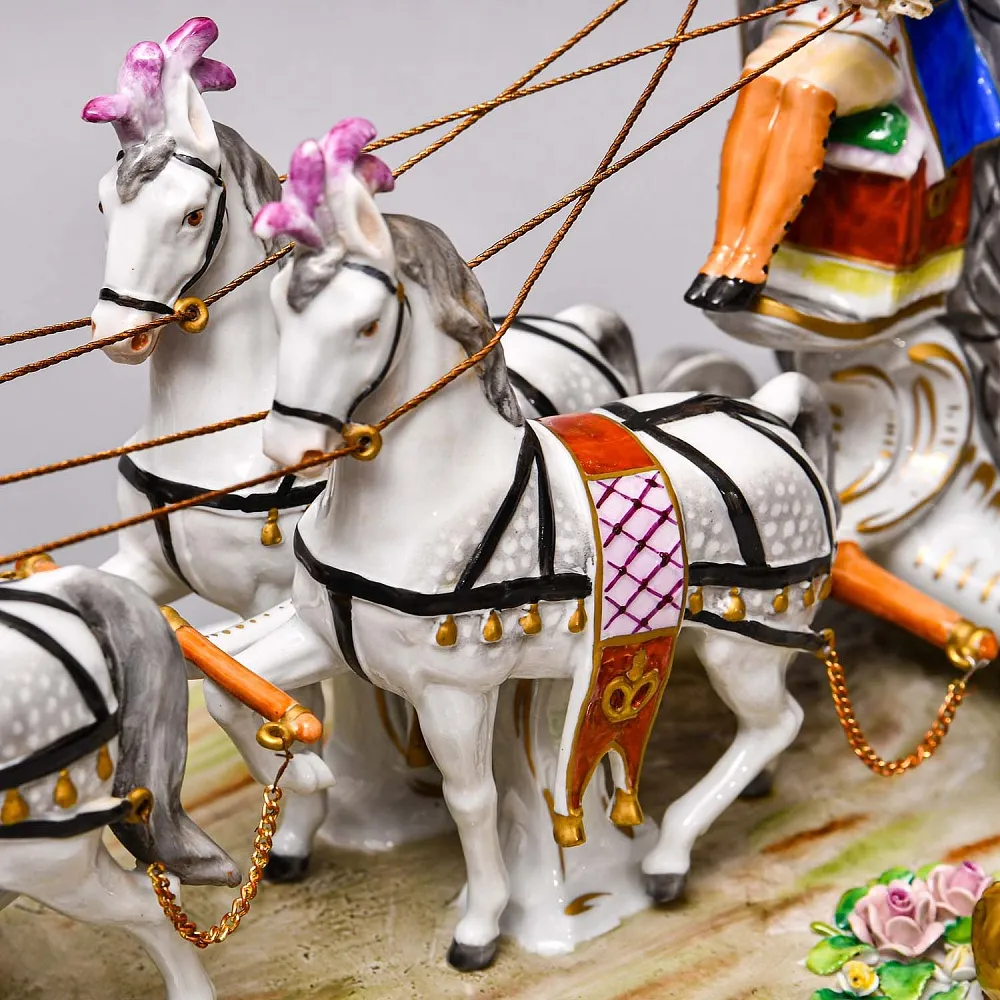 Редкость! Большая Фарфоровая статуэтка «КАРЕТА», SITZENDORF Германия, середина ХХ века.