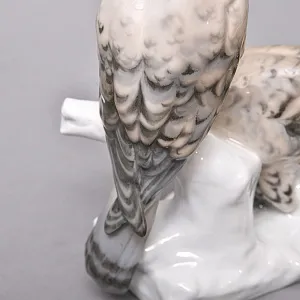 Антикварная Фарфоровая статуэтка «Пара Птиц - Серый Лунь», Karl Ens Германия, 1900 -1919 годы.