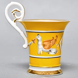 Антикварная Кофейная пара «Гриффоны», Фарфор Dressel & Kister Passau Германия, 1900 - 1922 годы. 