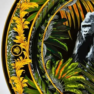 «ГОРИЛЛА - Короли Животного мира» - Коллекционная Фарфоровая Тарелка - Блюдо, VERSACE, Rosenthal Германия.