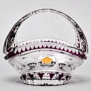 «Аметистовая Хрустальная Корзинка» - Ваза - Конфетница, SCHONBORNER Германия 60-е годы ХХ века.