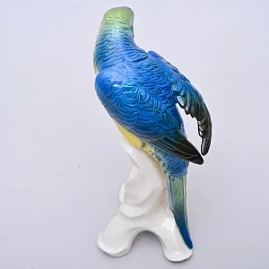 Птица - Фарфоровая статуэтка «Синий Попугай», Karl Ens Германия, 50-е гг.