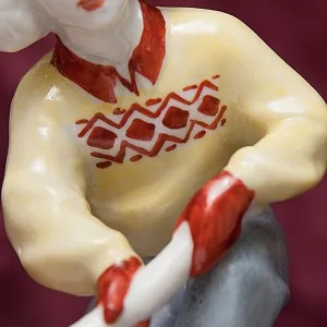 Редкость! Коллекционная Фарфоровая статуэтка «Юный хоккеист», ЛЗФИ СССР, 1956 - 1967 годы. 