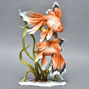 Коллекционная Фарфоровая статуэтка «Две золотые рыбки», ROSENTHAL Германия, 1974 - 1982 годы.
