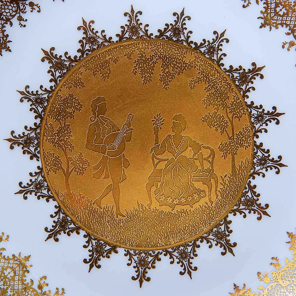 Роскошное Авторское Блюдо - Фруктовница «Дама с Кавалером» DW PORZELLAN-MANUFAKTUR.