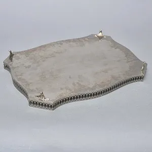Большой Прямоугольный Сервировочный Металлический Поднос, Silverplate, SHEFFIELD Англия начало ХХ века.