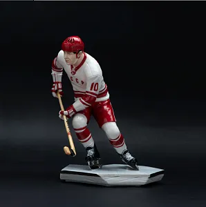 Коллекционная Авторская Статуэтка «Хоккеист СССР – Александр Мальцев №10», фарфор, Россия.