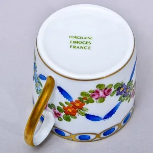 Коллекционная Кофейная Пара «Цветочная гирлянда», Фарфор Лимож / Limoges Франция.