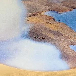 Коллекционная Тарелка «Самолёт - Дорнье Do X над побережем» Фарфор, Германия -1994 год.