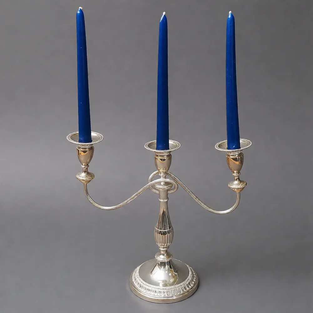 Старинный Канделябр - Подсвечник на Три Свечи, Silverplated SHEFFIELD Англия, начало ХХ века.