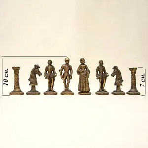 Редкость! Винтажные Коллекционные Оловянные «ШАХМАТЫ» в кожаном кейсе, Германия 60 гг.