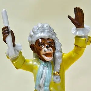 Редкая! Коллекционая Фарфоровая Статуэтка «Обезьяна - Дирижер» Scheibe-Alsbach Германия 50 гг.