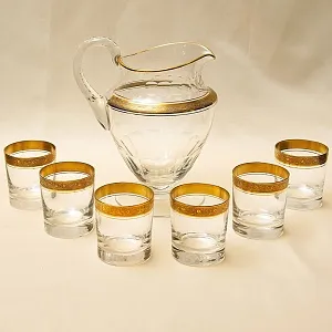 Набор для напитков из 6-и хрустальных стаканов и кувшина «Concorde», Theresienthal Германия, 50 гг.