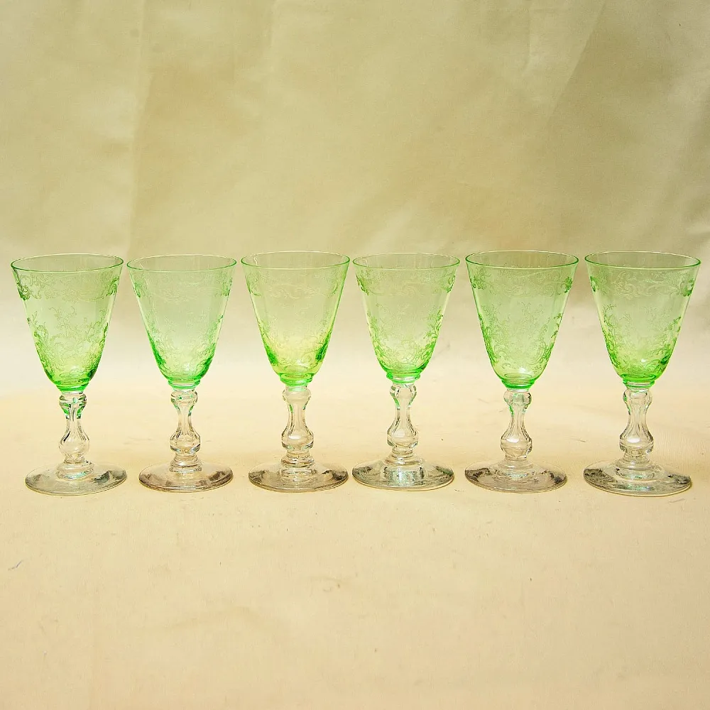 Антикварный Набор - Хрустальные Бокалы для вина «MICADO», Saint Louis. Франция, начало ХХ века.