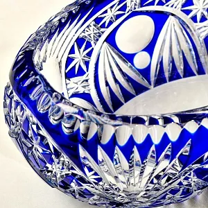 Большая Винтажная Ваза - Конфетница «Ладья» Цветной Хрусталь, JOSKA BODENMAIS Германия -60 гг.