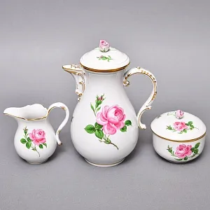Фарфоровый Чайный Сервиз «РОЗА Мейсена» на 6-ть персон, MEISSEN / МЕЙСЕН Германия. 