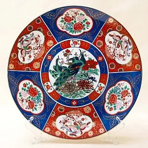 Большое Коллекционное Блюдо - Тарелка «ПТИЦЫ - ПАВЛИНЫ», Фарфор Китай, середина ХХ века.