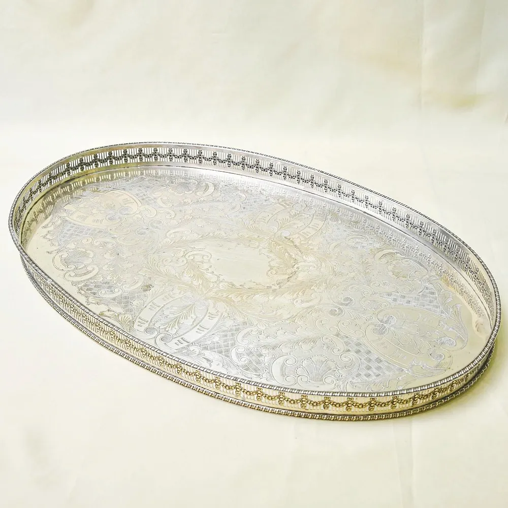 Большой Металлический Поднос, Silverplate, SHEFFIELD Англия.