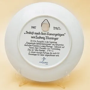 Коллекционная Тарелка «Трапеза на льду» Фарфор Furstenberg Германия -1987 год.