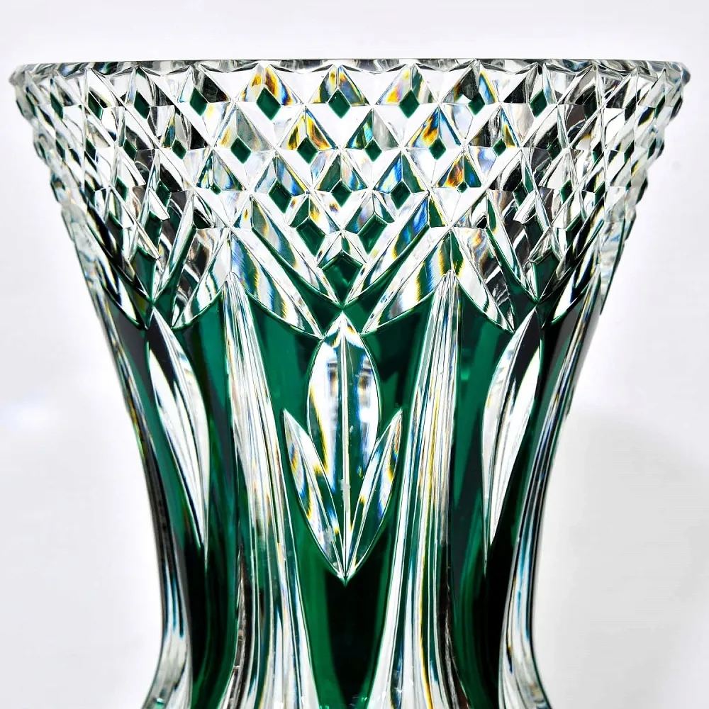 Редкость! Ваза на ноге Зелёного Цвета, Хрусталь VAL SAINT LAMBERT Бельгия 50гг.
