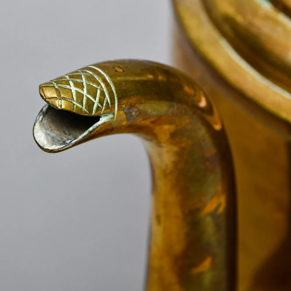 Антикварный Латунный Кофейник - Чайник - Кувшин на 3,5 литра, Франция начало ХХ века.