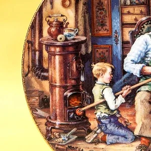 Коллекционная Тарелка «Дедушкина мастерская» Фарфор, Weimar Porzellan Германия -1993 год.