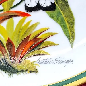 Коллекционная Тарелка - Блюдо «Ошейниковый Трогонт» Фарфор, Franklin Porcelain США -1980 год.