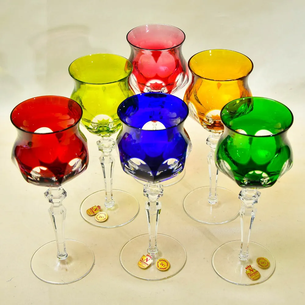 «МЭРИЛИН» - Шесть Бокалов из Цветного Хрусталя, NACHTMANN Германия, 60 -е годы ХХ века.