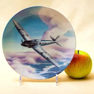 Коллекционная Тарелка «Самолёт - Хейнкель Не-70 над Речной дельтой» Фарфор, Германия -1994 год.