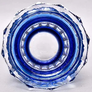 Ваза для цветов Голубого Хрусталя VAL SAINT LAMBERT (Вал Сант Ламберт) Бельгия, конец 60-х гг