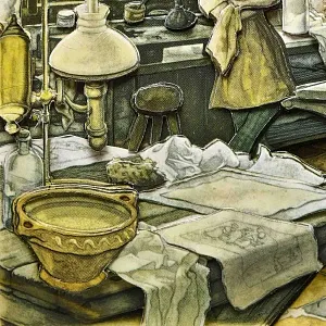 Объемная Картина - Панно в технике 3D декупаж «Старинная типография», 70-е годы ХХ века.