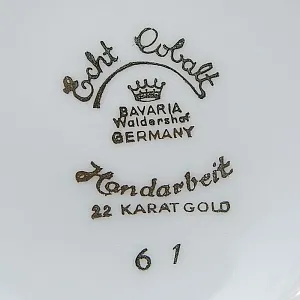 Винтажная Фарфоровая Ваза, Кобальт - Золото, Waldershof Германия, 70 -е годы ХХ века.