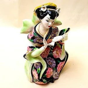 Парные Статуэтки «ДУЭТ - КИТАЙСКИЕ МУЗЫКАНТЫ», Фаянс CIA MANNA, Италия 70 гг.