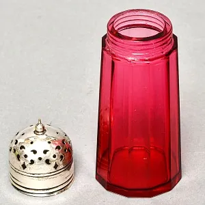 Винтажная Хрустальная Баночка - Емкость - Флакон для сахарной пудры, Silverplated Англия 50гг.