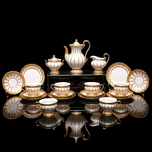 Редкость! Фарфоровый Кофейный сервиз на 6 персон - 21 предмет, Х форма MEISSEN, Германия.