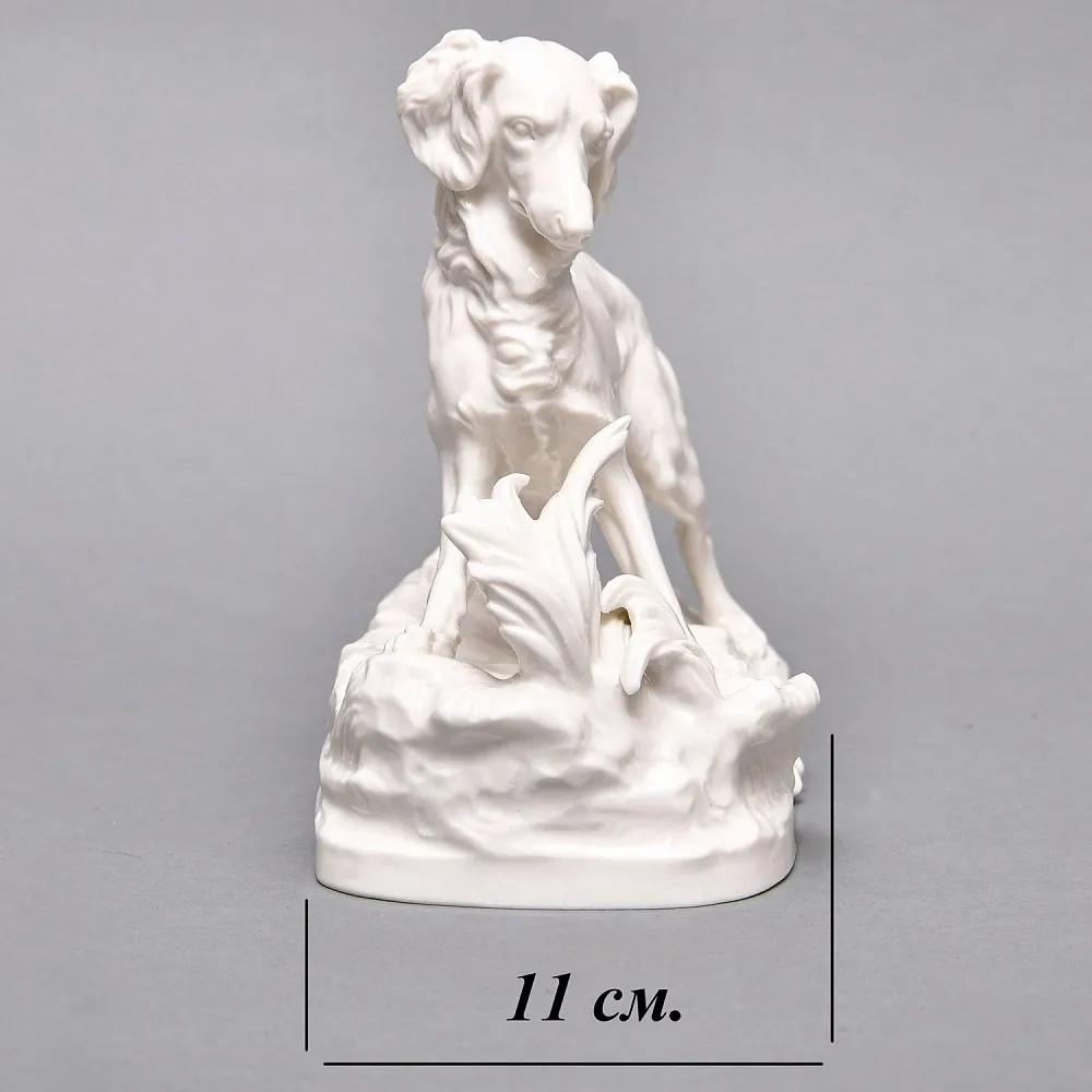 Коллекционная Фарфоровая статуэтка «Удивленная Собака. Сеттер», Nymphenburg Германия.