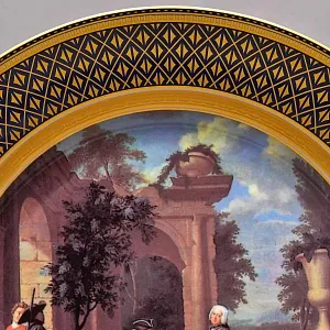 Большое Коллекционное Блюдо - Тарелка «Привал на Охоте» Фарфор KAISER Германия.