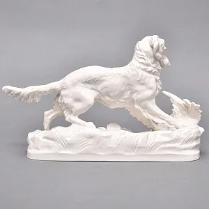 Коллекционная Фарфоровая статуэтка «Удивленная Собака. Сеттер», Nymphenburg Германия.